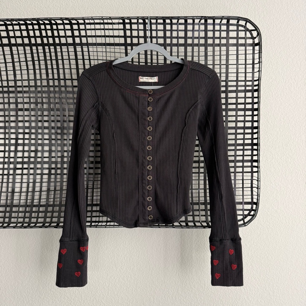 Free people We The Free Daria Cuff Cardi heart